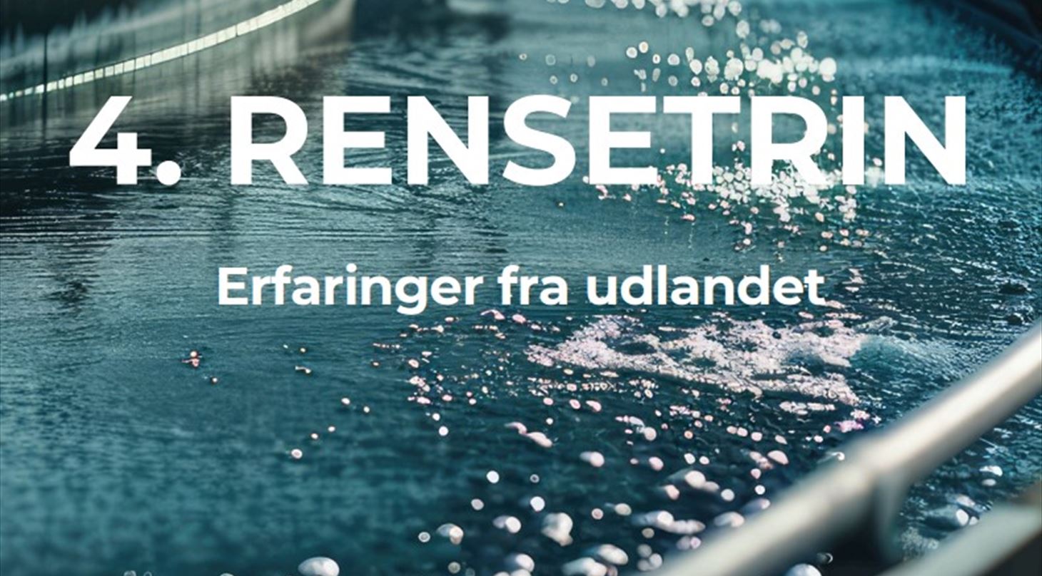 Forside fra rapport forestiller vand fra renseanlæg og overskrift på rapporten